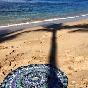 🏖Round Beach/Yoga Tapestry (Mandala & Elephants)